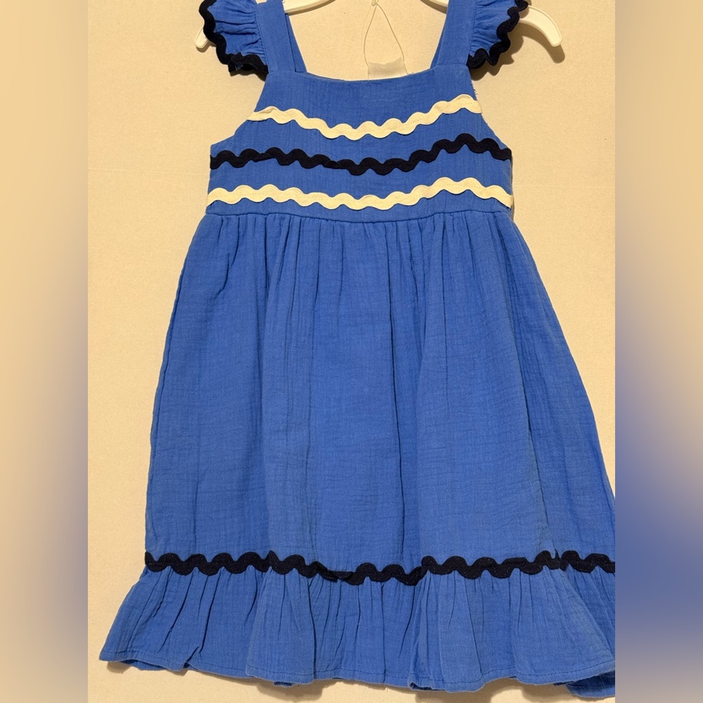 Rachel Zoe Blue and Cream Ruffled Tiered Sundress